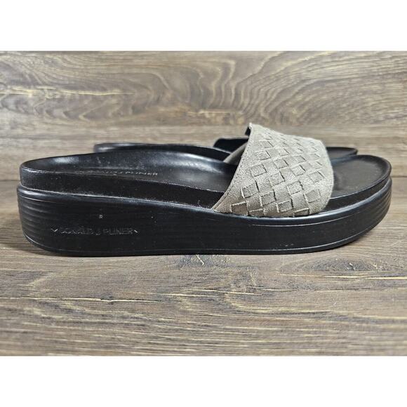 Donald Pliner FIFI Thong Sandal Woven Slide Gray Leather size 8.5 - Picture 2 of 10